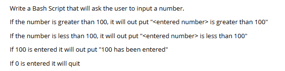  Write a Bash Script that will ask the user to input