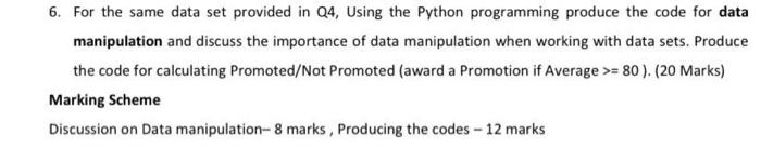  6. For the same data set provided in 04. Using the