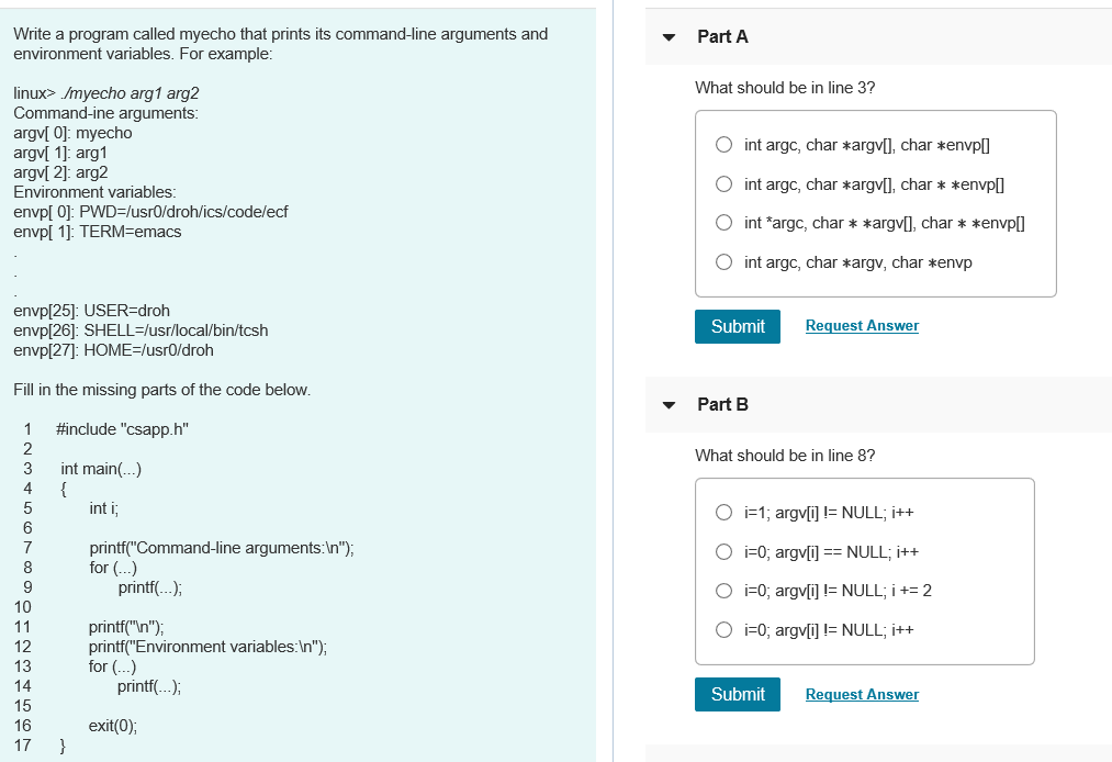  Write a program called myecho that prints its command-line arguments and