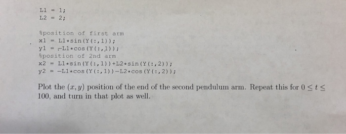 (4 points) Let's do a double pendulum. The equations of motion for