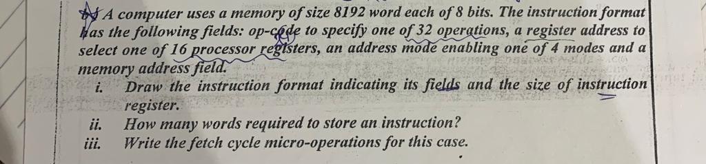 this question is related to computer organization course # A computer