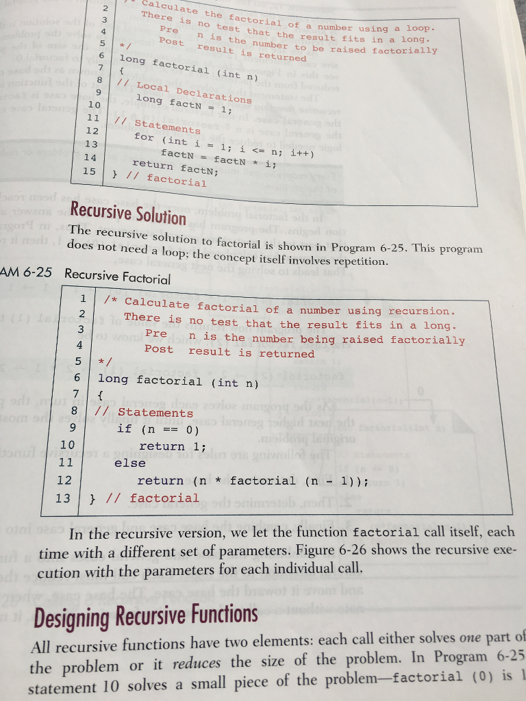 Create a program in C with a function "factorial" using the code