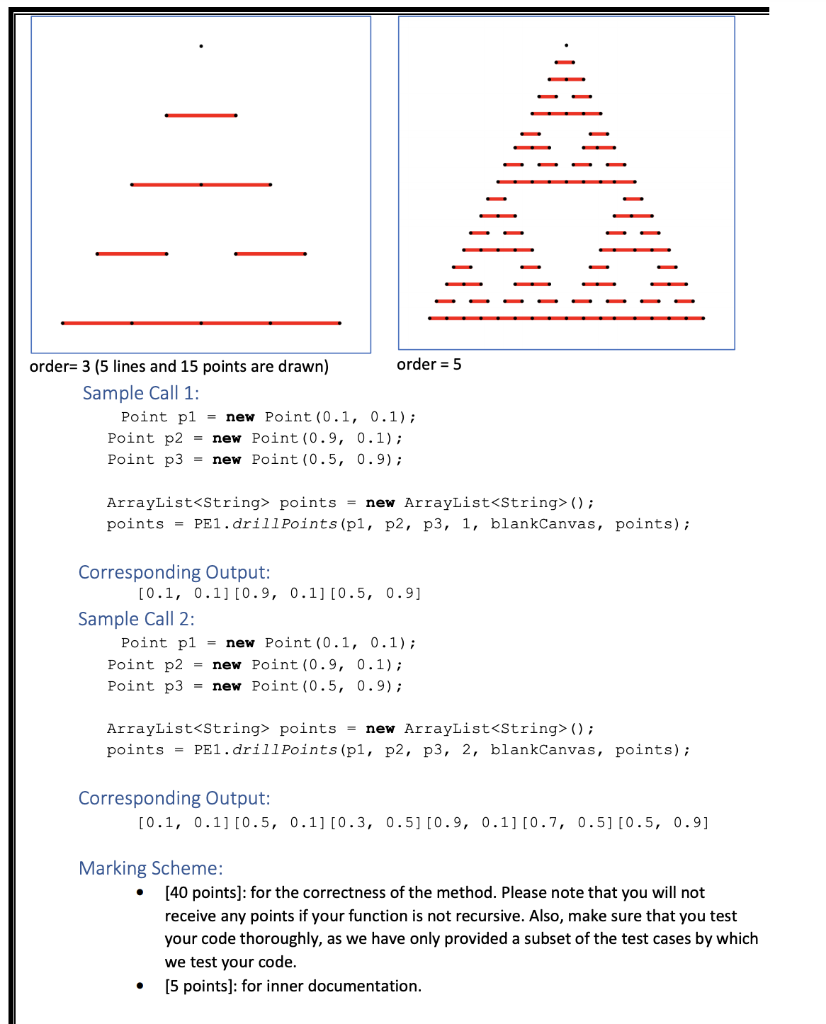 Code for task 1, 2, and 3; /** * This method draws