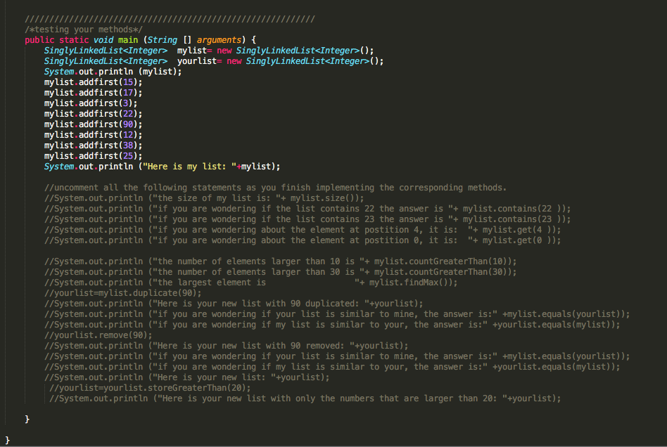 head null; public void addfirst(E item) t //this method will be use