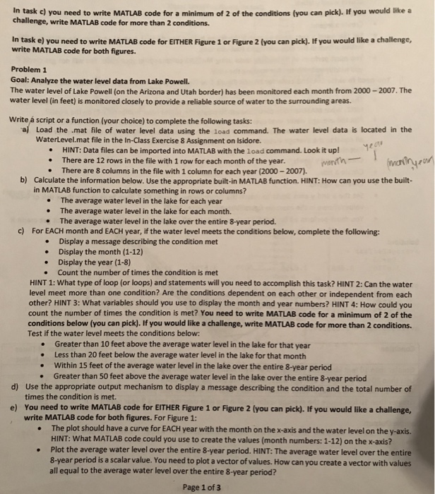  WaterLevel.mat In task c) you need to write MATLAB code for