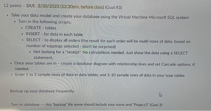 which wraps up the class content into a semi-real world concept. Brainstorming.