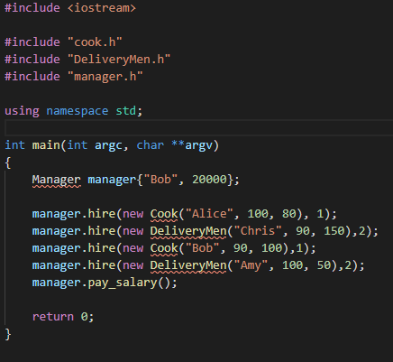 dynamic binding is used and declare some of the functions of Employee