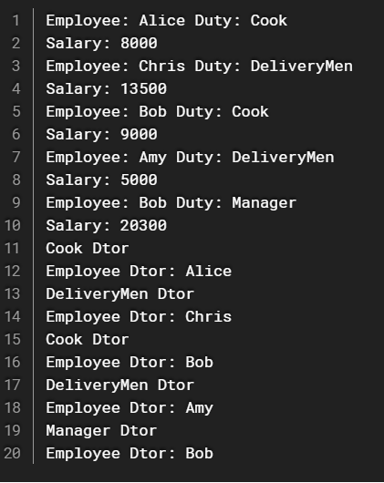 class as virtual. Since employee is an abstract base class, there is
