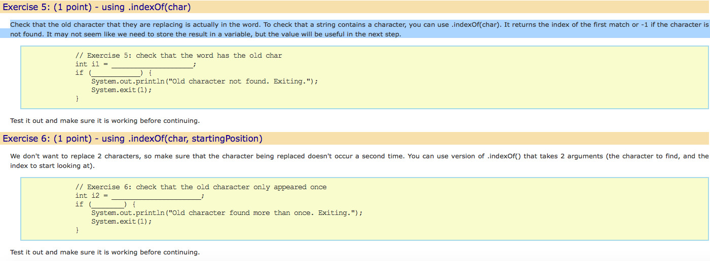  In java please // Exercise 5: check that the word has