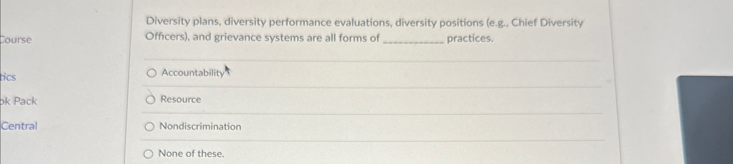  Diversity plans, diversity performance evaluations, diversity positions (e.g., Chief Diversity Officers),