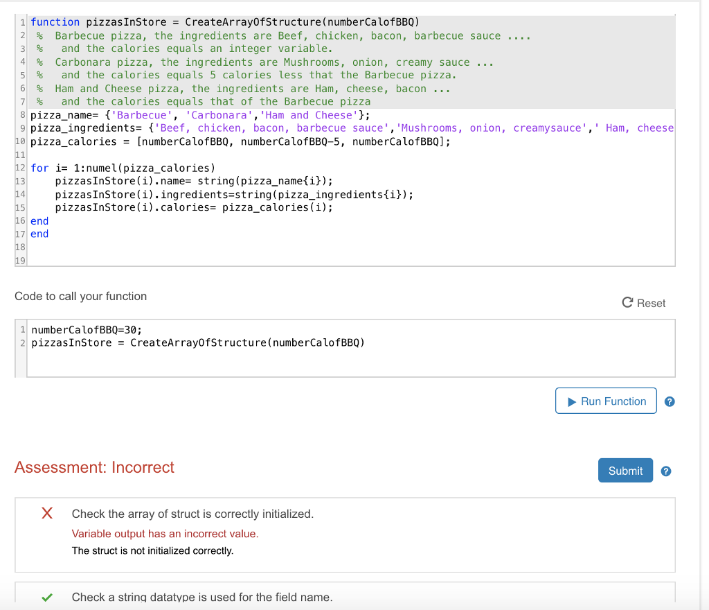 getting it wrong Arrav OT Structures Create a function called CreateArrayOfStructure to