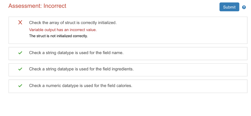 create an array of structs called pizzaslnStore with 3 fields: name, a