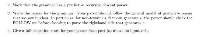 grammar SAg BC (1) ACB B dBc 2. Show that the grammar