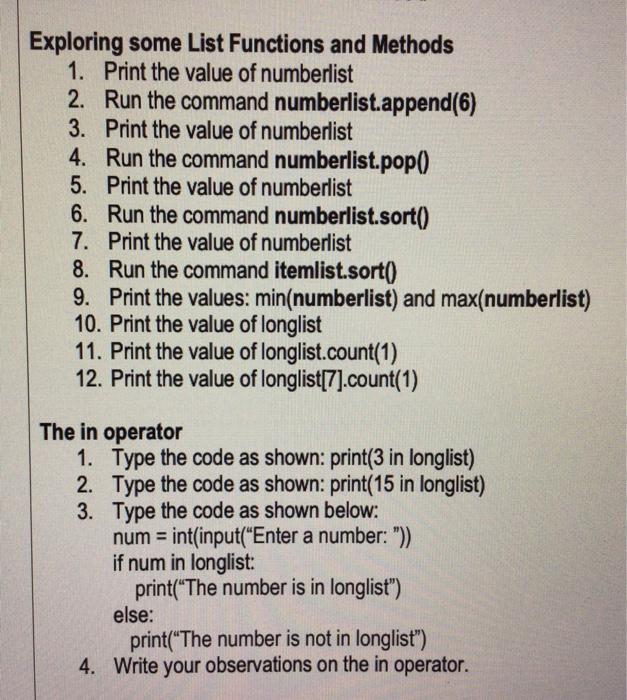 2. Print the following values below and write your observation for each