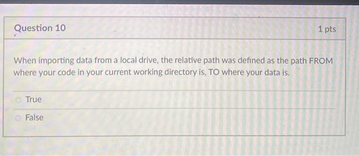 Basic Python Question When importing data from a local drive, the relative