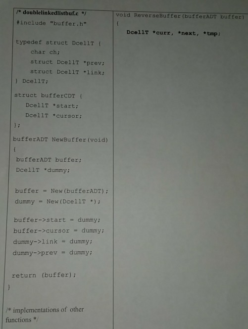 implementations (i.e., array, stack, single linked list and circular double linked list).