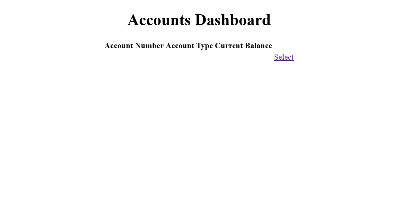 display the users accounts, and the other is an option to logout.