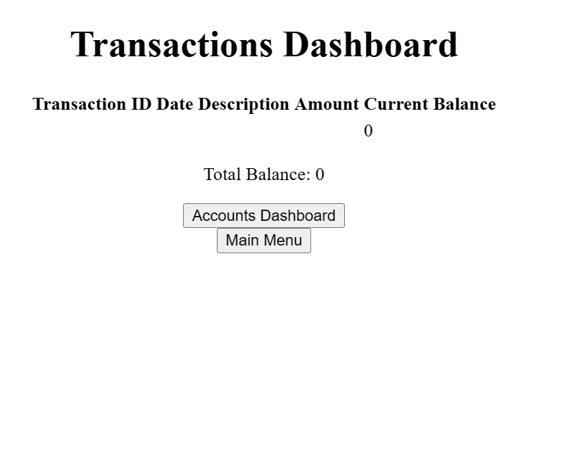 2. Create a servlet to process the option to display accounts. 3.