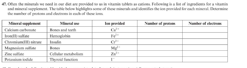 isotope given (all are neutral atoms): 17. Often the minerals we need