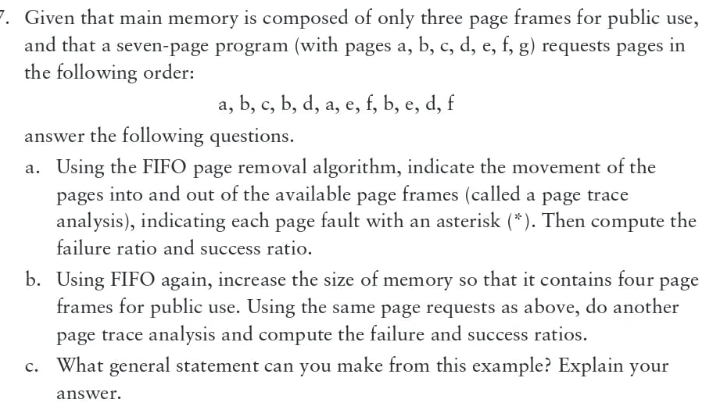  please answer all of them Given that main memory is composed