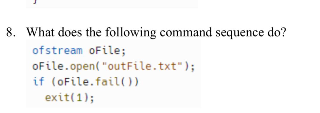 Given the lines of code in problem 8., write the lines of