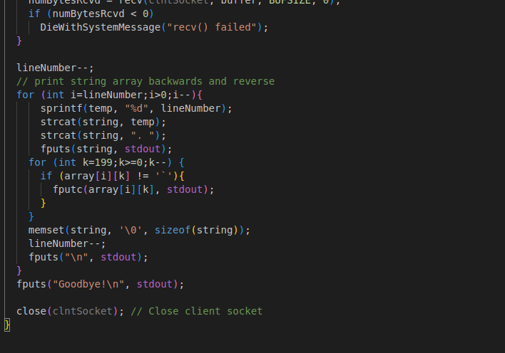 is the get the file that is sent line by line through
