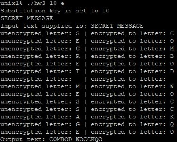 from the user and write the encrypted message to the screen A