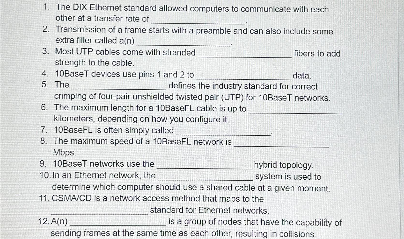  The DIX Ethernet standard allowed computers to communicate with each other