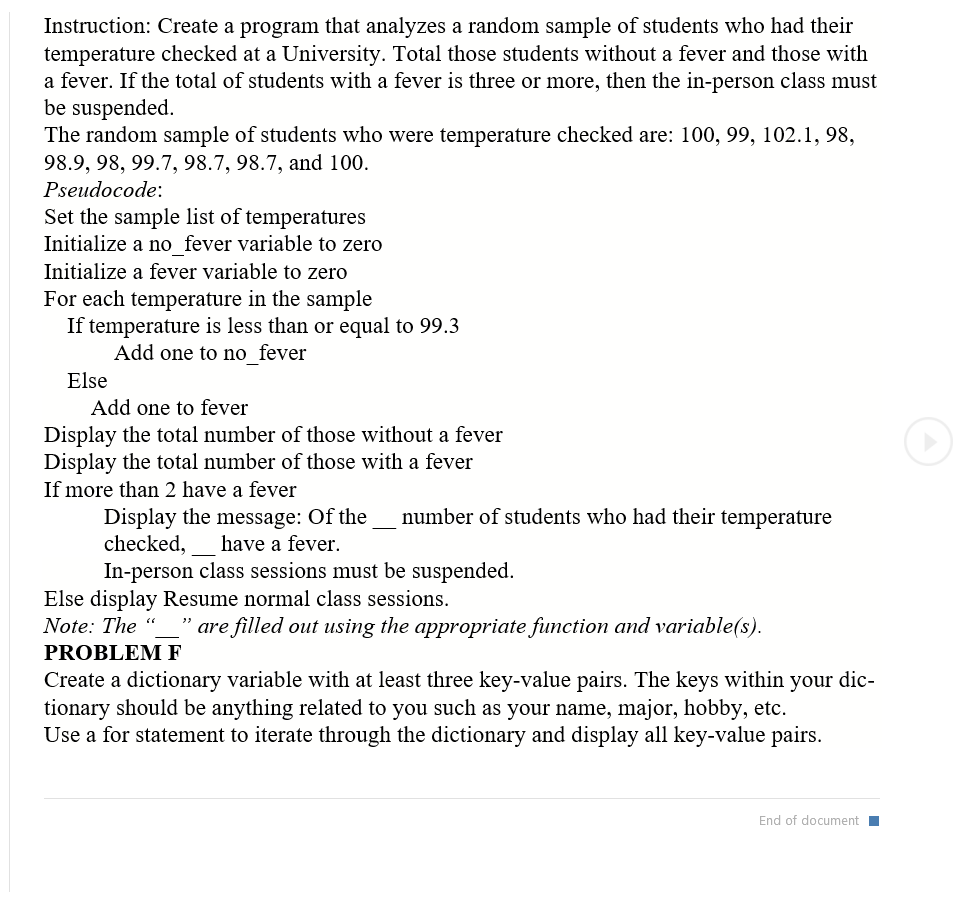 below using Jupyter Notebook. Provide a label for each problem using either