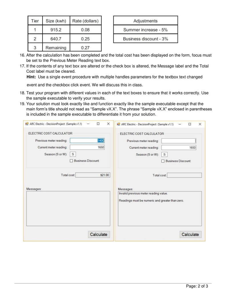 SPECIFICATIONS You must use the Decision Solution Starting Point provided to create