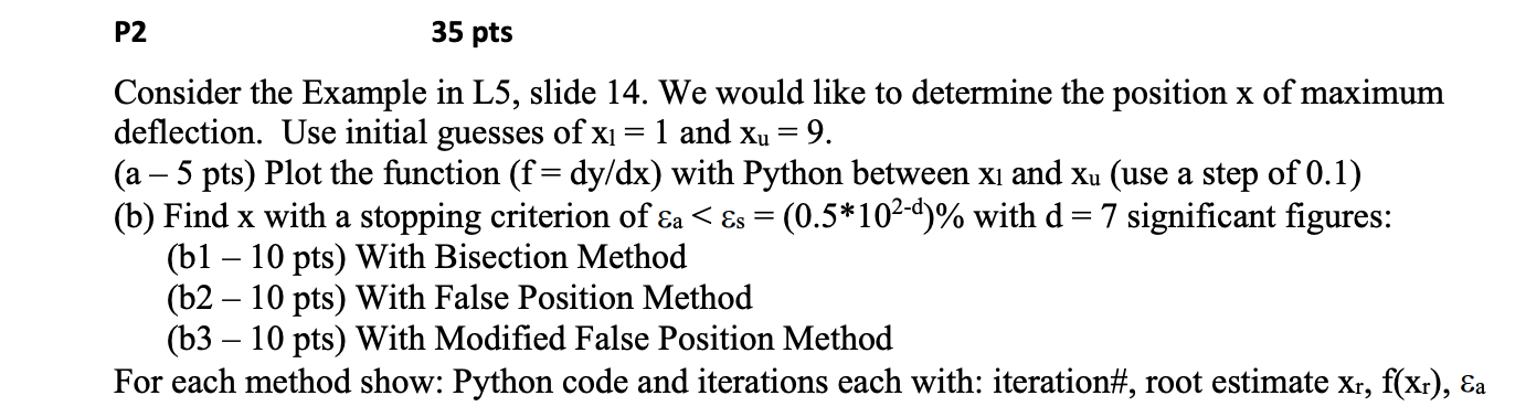 undefined P2 35 pts Consider the Example in L5, slide 14. We