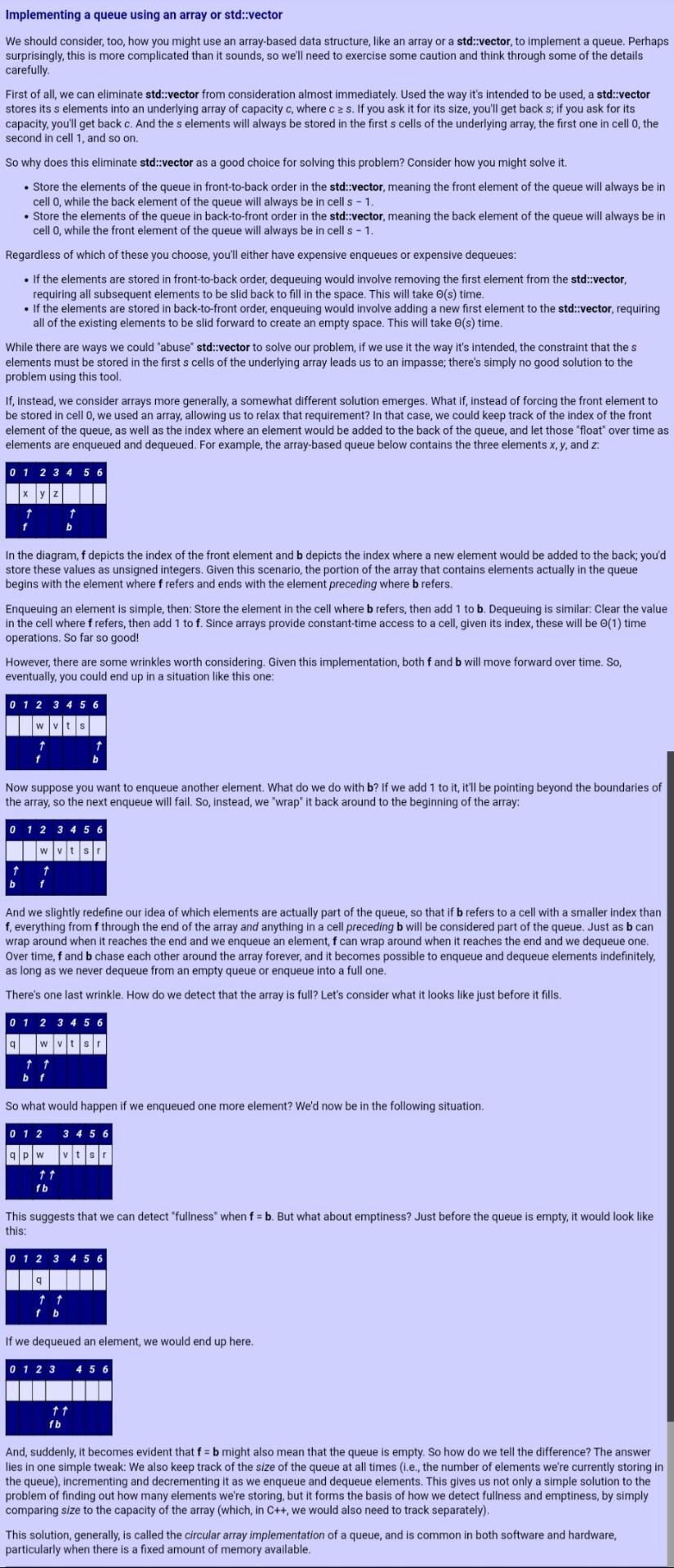  During our conversation about Stacks, Queues, and Deques, we talked about