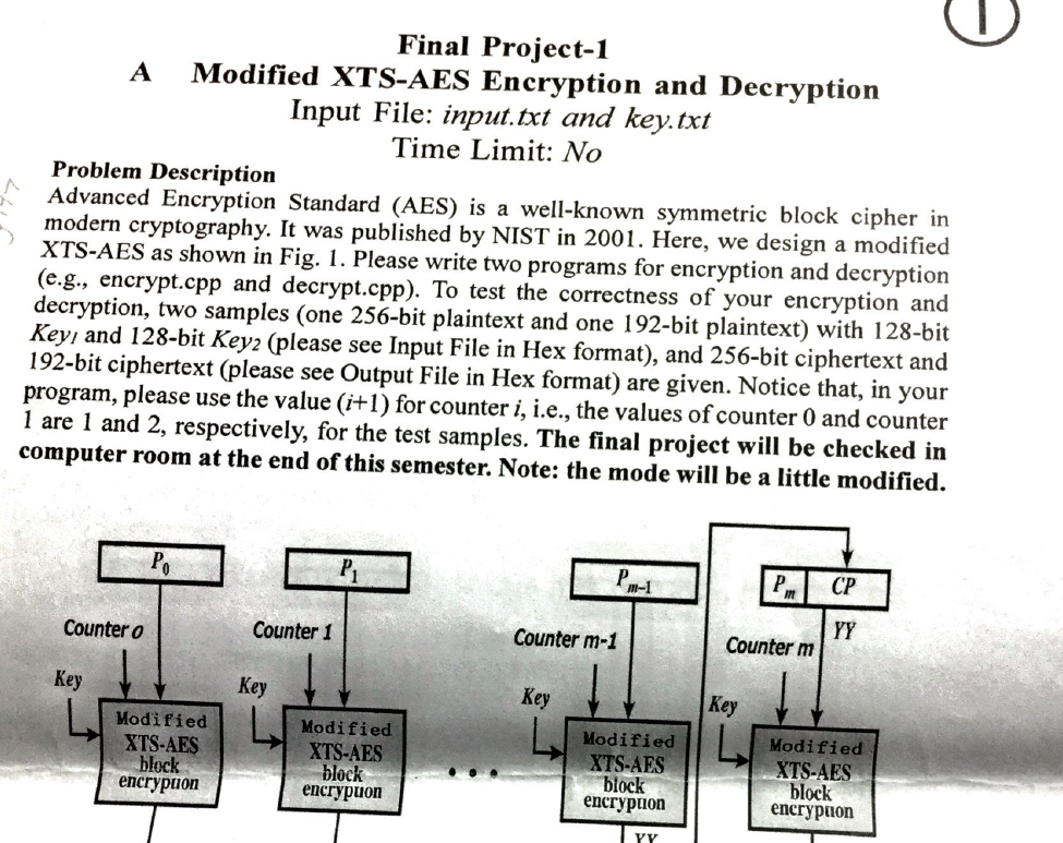 Final Project-1 A Modified XTS-AES Encryption and Decryption Input File: input.