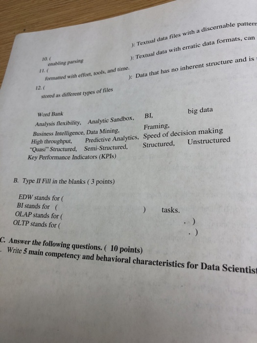  : Textual data files with a discernable patte : Textual data
