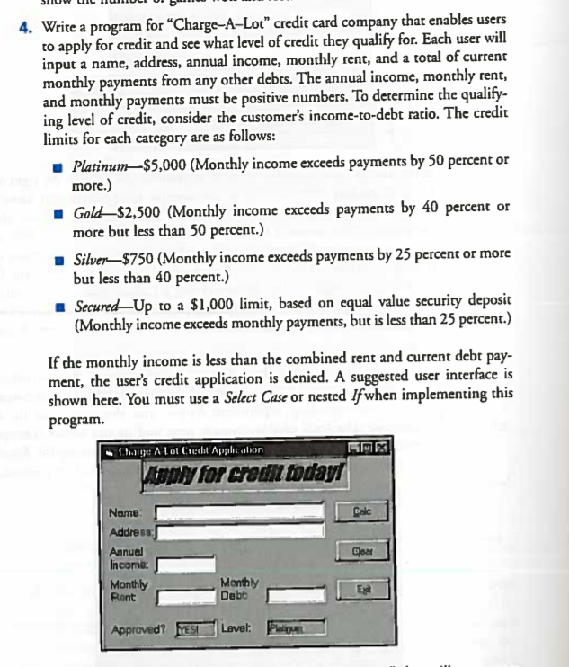 Must be solved in visual studio!!! thanks 4. Write a program for