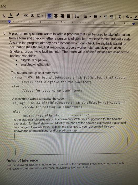 answer question 8 ago UA E DEE.. EX 2 3 2 5