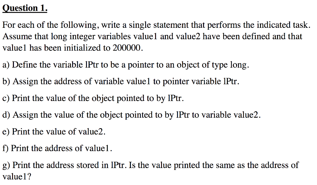 Please use C: also should be lPtr not 1Ptr. Question 1. For