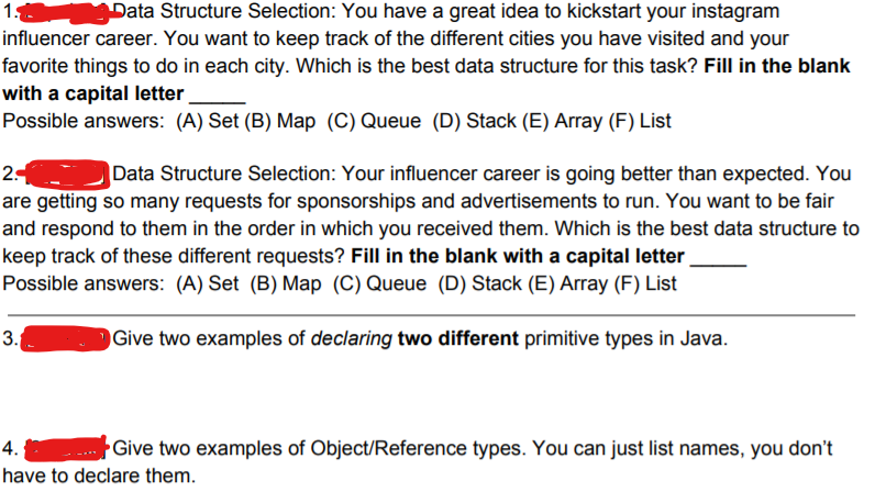 ASAP please! 1.0 Data Structure Selection: You have a great idea to