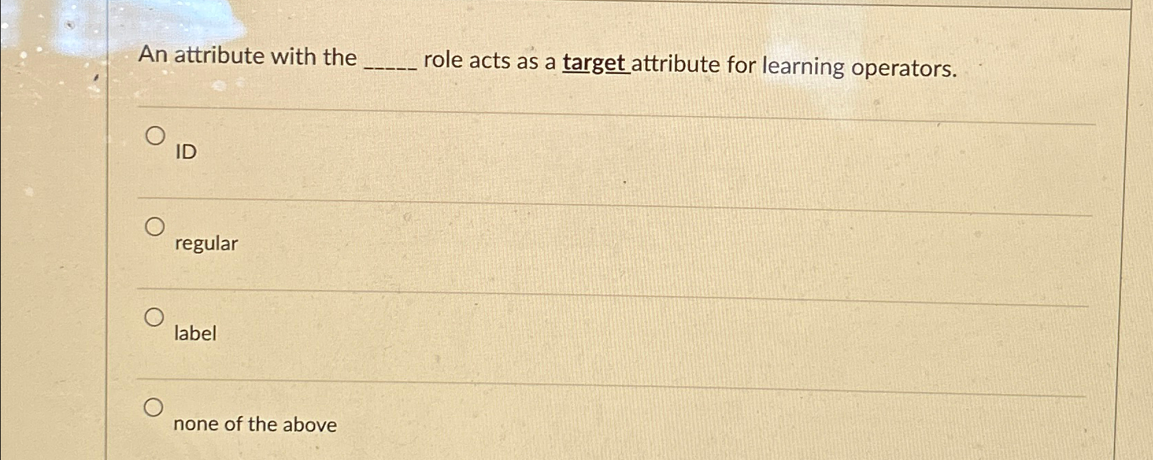  An attribute with the role acts as a target attribute for