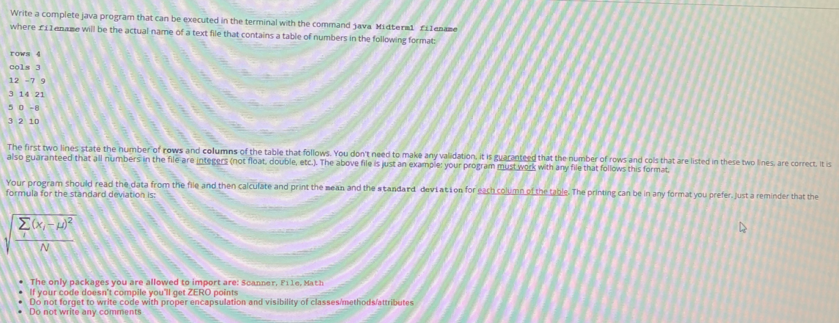 Write a complete java program that can be executed in the