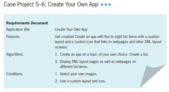 Can you help do Android Boot Camp 3rd edition case project 5-6