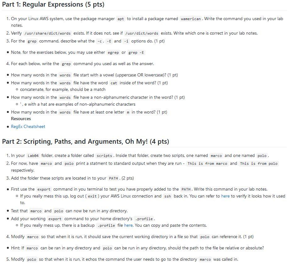 Please code in Linux. AWS is just the Amazon cloud computing services.
