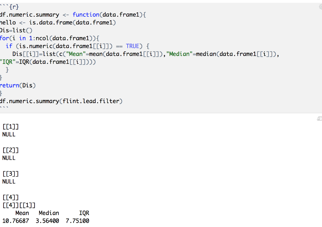 The function in R is working properly, but how would I remove