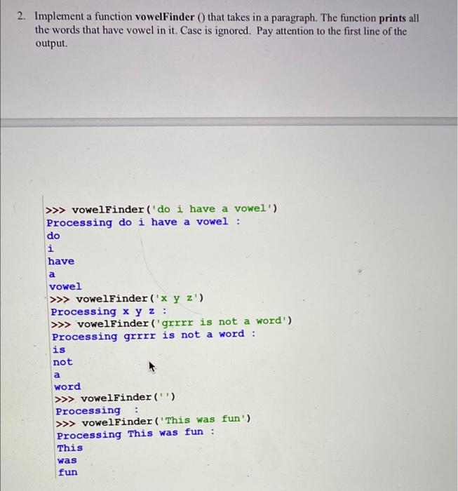 function find Word). It takes two parameters. A string which represents a