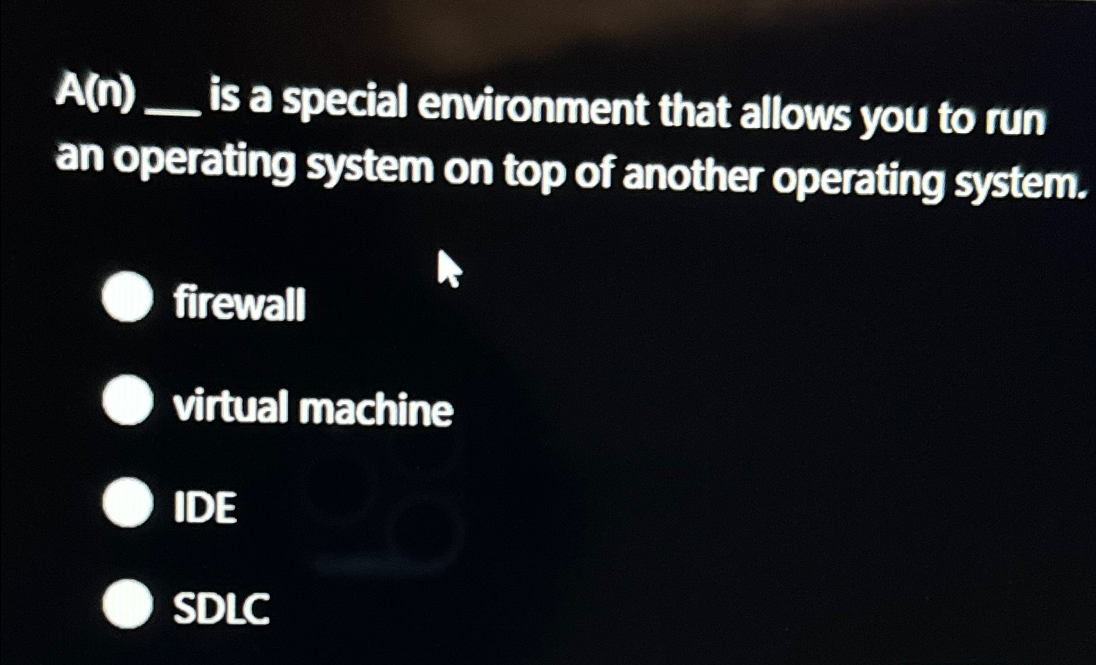  A(n) is a special environment that allows you to run an