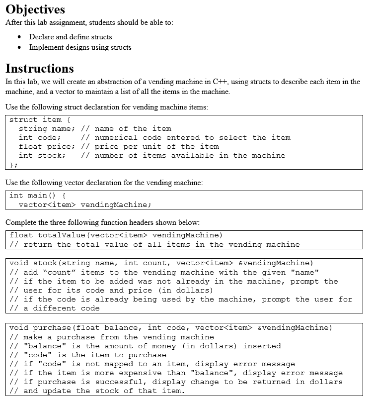 C++Question Objectives After this lab assignment, students should be able to .