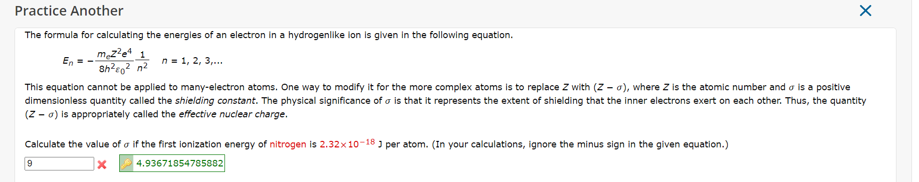 Please show me how they got this answer. The formula for