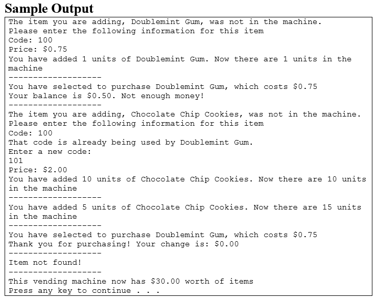 we will create an abstraction of a vending machine in C++, using