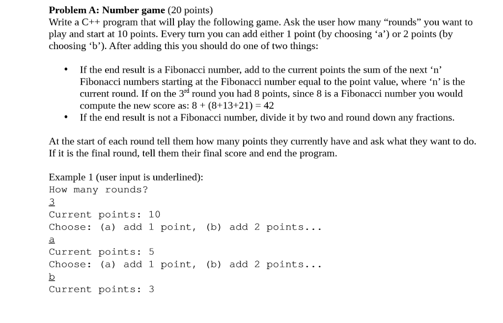 Please code this problem using C++ program. Also, no using arrays or