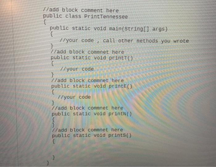 output. Problem Write a program to display the word TENNESSEE on the